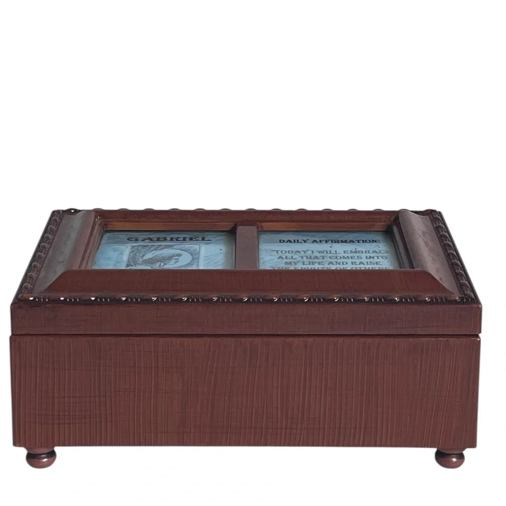 Musical Brown Wooden Keepsake Box – Handcrafted Vintage Jewelry Storage Chest